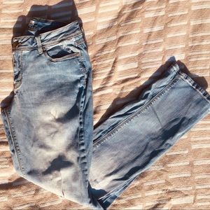 Light Wash Distressed Boyfriend Jeans